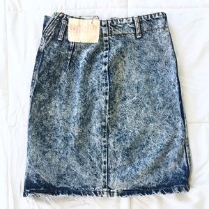 80s Bongo Acid Wash High Waisted Mini Pencil